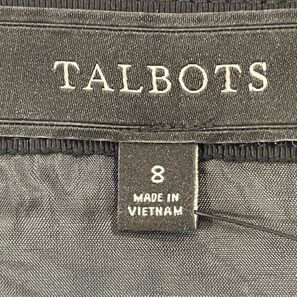 Talbots women's black brocade jacquard midi skirt.  NWOT - Picture 6 of 7